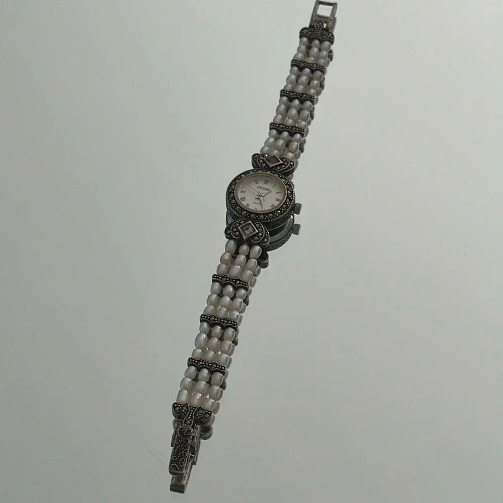 PEDRE 925 silver and real pearls watch​​​
